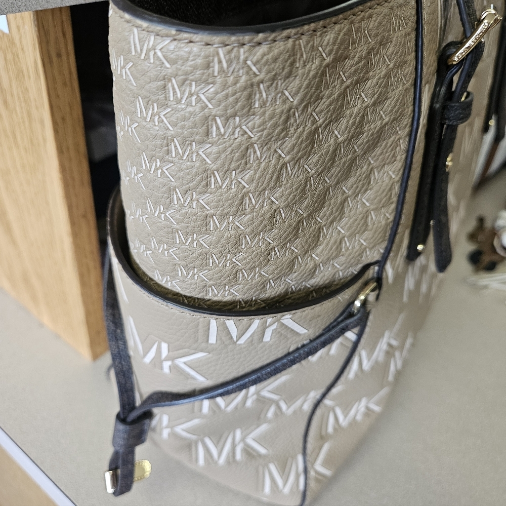 Michael Kors Tan and Black Logo Tote - Picture 7 of 7